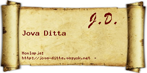 Jova Ditta névjegykártya